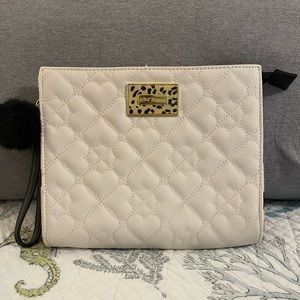 White quilted clutch by Betsey Johnson